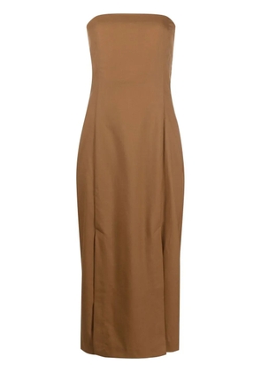 St. Agni strapless midi dress - Brown