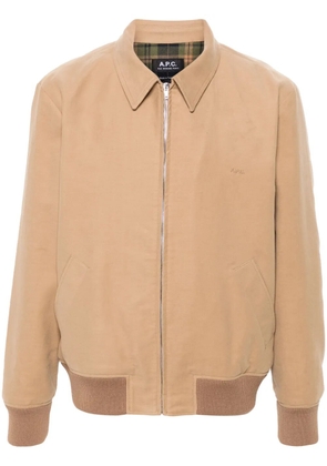 A.P.C. logo-embroidered jacket - Neutrals