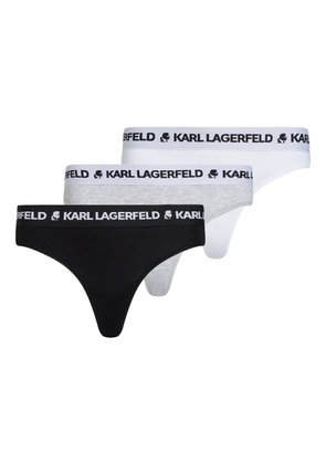 Karl Lagerfeld logo-waistband thongs (pack of three) - Black