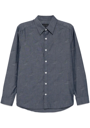 SPORT b. by agnès b. Aop-jacquard long-sleeved shirt - Blue