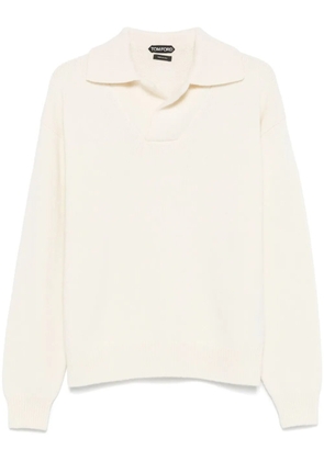 TOM FORD knitted polo shirt - Neutrals