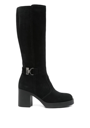 NERO GIARDINI 75mm buckle-detail block-heel boots - Black