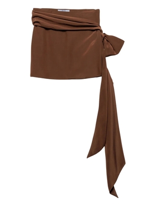 Prada crepe de Chine mini skirt - Brown