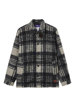 aftermaths checked button jacket - Black