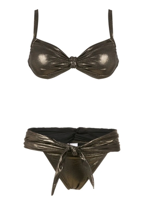Amir Slama gathered-detail self-tie bikini - Black