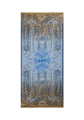 ETRO animal-print scarf - Blue