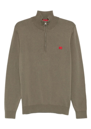 HUGO half-zip high-neck sweater - Green