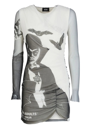 GCDS Dracula Tulle mini dress - White