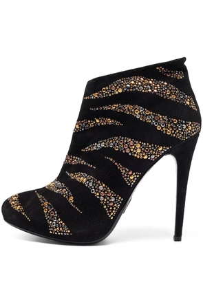 Roberto Cavalli Vintage 125mm crystal-embellished ankle boots - Black
