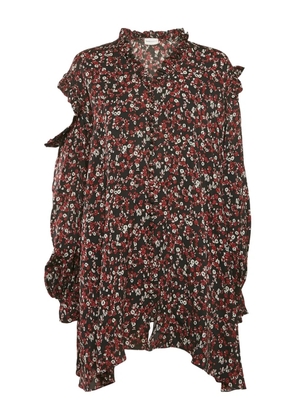 Magda Butrym floral-print cold-shoulder dress - Black