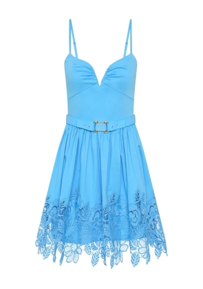 Rebecca Vallance Montreux lace-belted mini dress - Blue