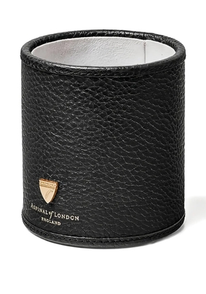 Aspinal Of London cylindrical logo pen pot (10cm x 9cm) - Black