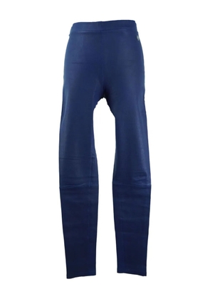 Roberto Cavalli Vintage logo-detail leather trousers - Blue