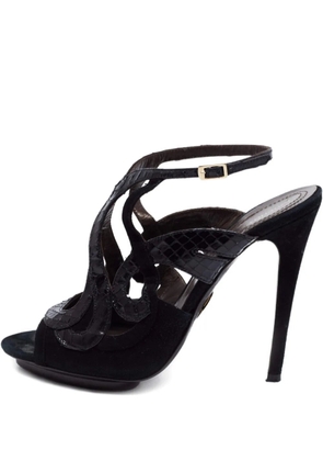 Roberto Cavalli Vintage 120mm snakeskin leather sandals - Black
