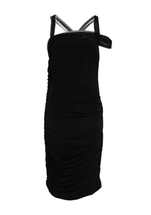 Nensi Dojaka tulle-detail ruched midi dress - Black