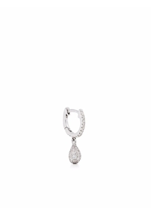 DE JAEGHER 18kt white gold lightly drop diamond hoop earring - Silver