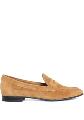 Sarah Chofakian Macchiato penny-strap suede loafers - Brown