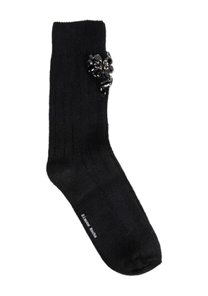 Simone Rocha crystal-rose ankle sock - Grey