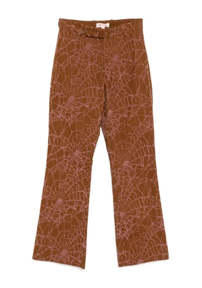 MASU Flocky Web Flare pants - Brown