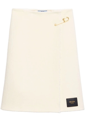 Prada twill midi skirt - Neutrals