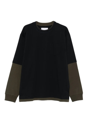 sacai two-tone T-shirt - Black