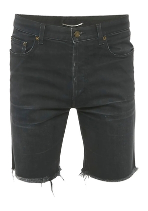 Saint Laurent Pre-Owned 2010s frayed-hem denim shorts - Black