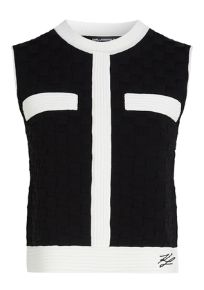 Karl Lagerfeld contrast-piping sleeveless top - Black