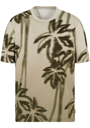 Armani Exchange palm tree-print T-shirt - Neutrals