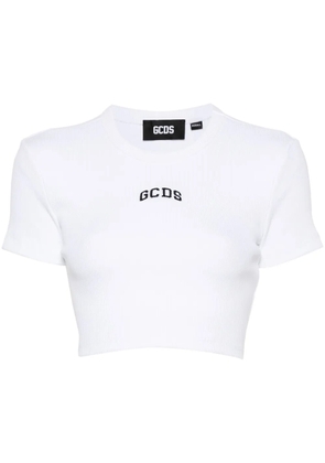 GCDS Lounge Logo crop top - White