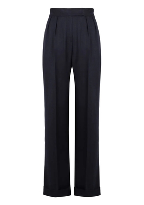 Kiton virgin wool straight-leg trousers - Blue