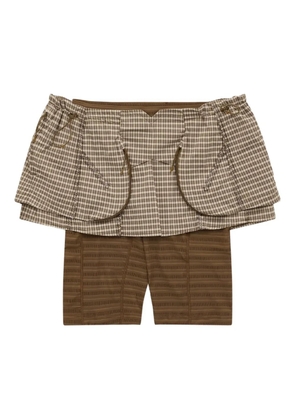 Nike x KNWLS check-pattern mini skirt - Neutrals