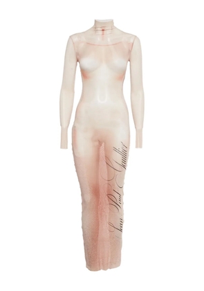 Jean Paul Gaultier Pre-Owned graphic-print long-sleeve dress - Neutrals