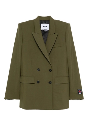 MSGM double-breasted flap-pocket blazer - Green