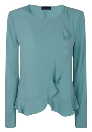 Emporio Armani ruffled-trim jacket - Green