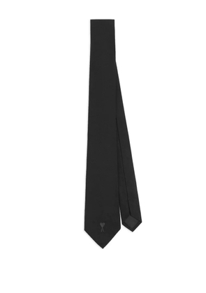 AMI Paris Ami De Coeur silk tie - Black
