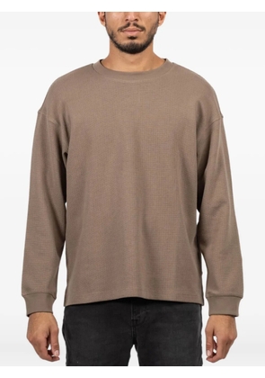 FRAME waffle long-sleeved sweater - Brown