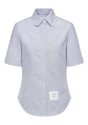 Thom Browne round-collar short-sleeve shirt - Grey