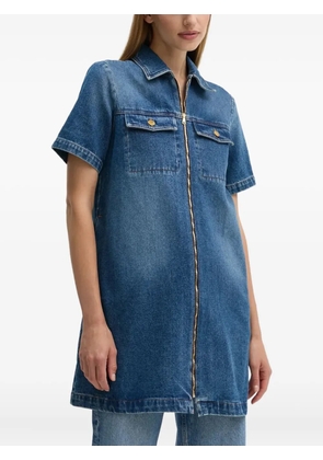 A.P.C. zip-front pocket denim mini dress - Blue