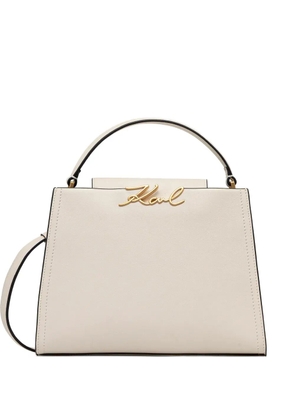 Karl Lagerfeld logo top-handle tote bag - Neutrals