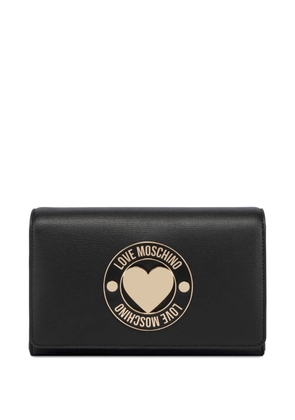 Love Moschino heart-plaque chain shoulder bag - Black