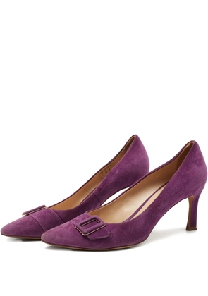 Tod's Vintage 75mm suede buckled pumps - Purple