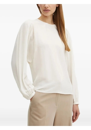 BOSS puff-sleeve keyhole blouse - Neutrals