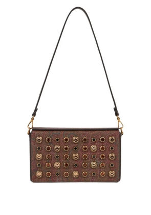 ETRO paisley jewl-studs mini bag - Brown