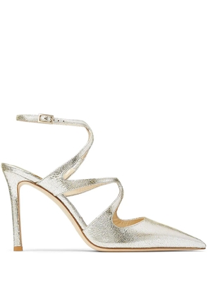 Jimmy Choo Azia 95mm metallic-finish pumps - Silver