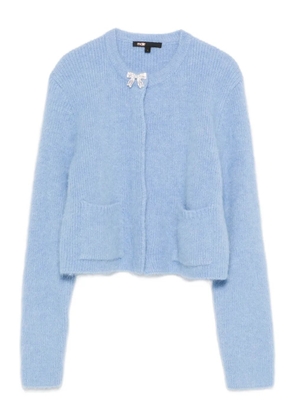 Maje bow-detail long-sleeves cardigan - Blue