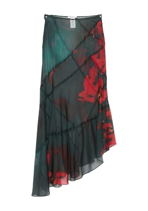 Peter Do floral-print asymmetric maxi skirt - Green