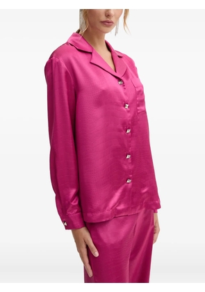 LIU JO crocodile-skin print button-fastening shirt - Pink