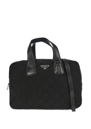 Prada Pre-Owned 2010s logo-plaque two-way tote bag - Black