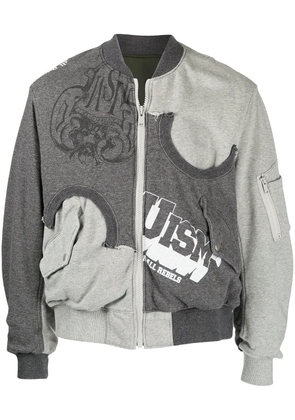 Undercoverism reversible logo-print bomber jacket - Grey