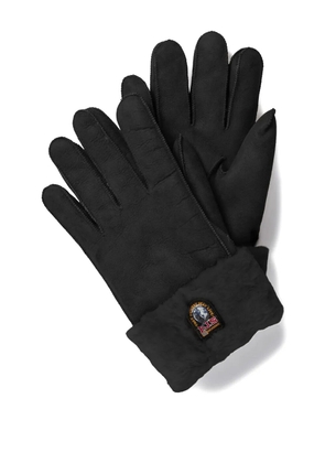 Parajumpers logo-patch suede gloves - Black